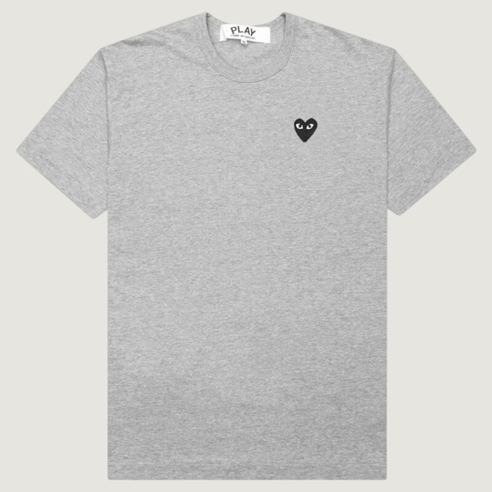 Comme des Garcons Play T-Shirt Black Heart Logo Grey Large